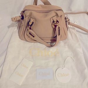 Chloe Partay Small Satchel in nude